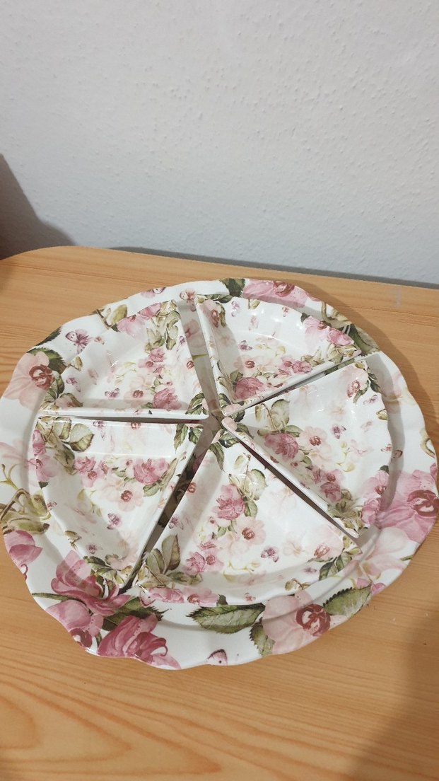 Pembe Çiçek Desenli Vintage Kahvaltılık - Görsel 3