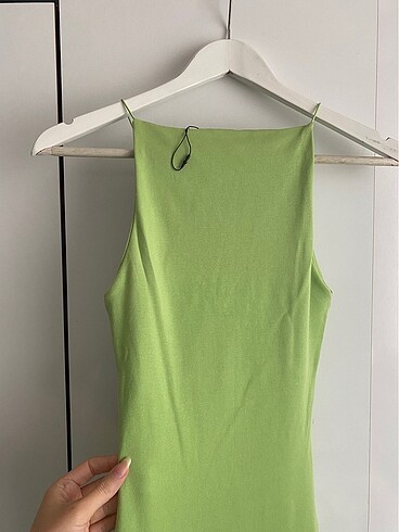 xs Beden Zara Yeşil Elbise