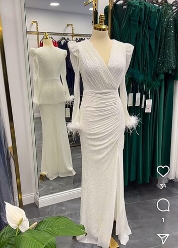Etiketli nikah elbisesi. Pullu payetli incili