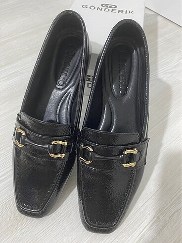 39 Beden siyah Renk Gön Deri Siyah Günlük Ayakkabı Loafer