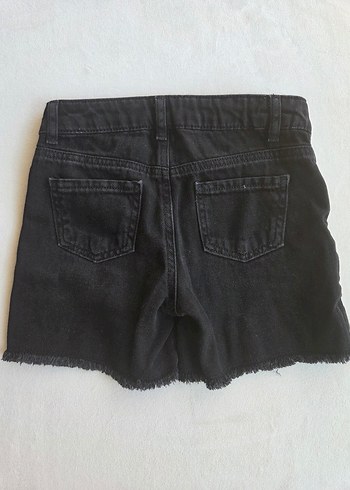 Diğer Siyah Yırtık Rock Punk Mini Kot Şort