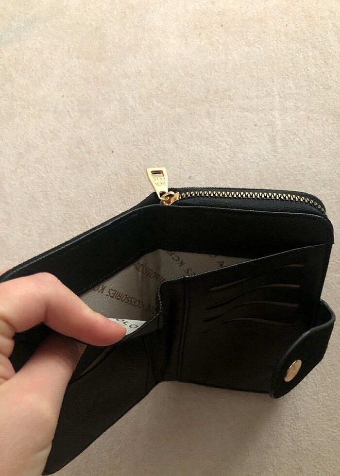 Siyah renkli süet cüzdan - Görsel 4