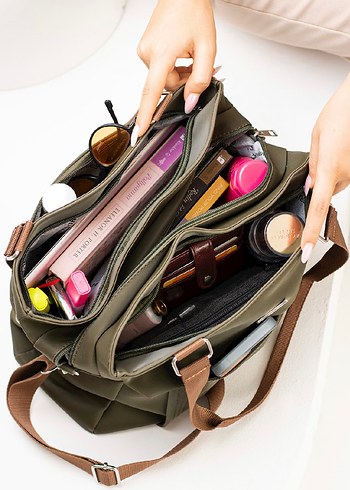 Kadın Haki Askılı Günlük Çanta - Görsel 3