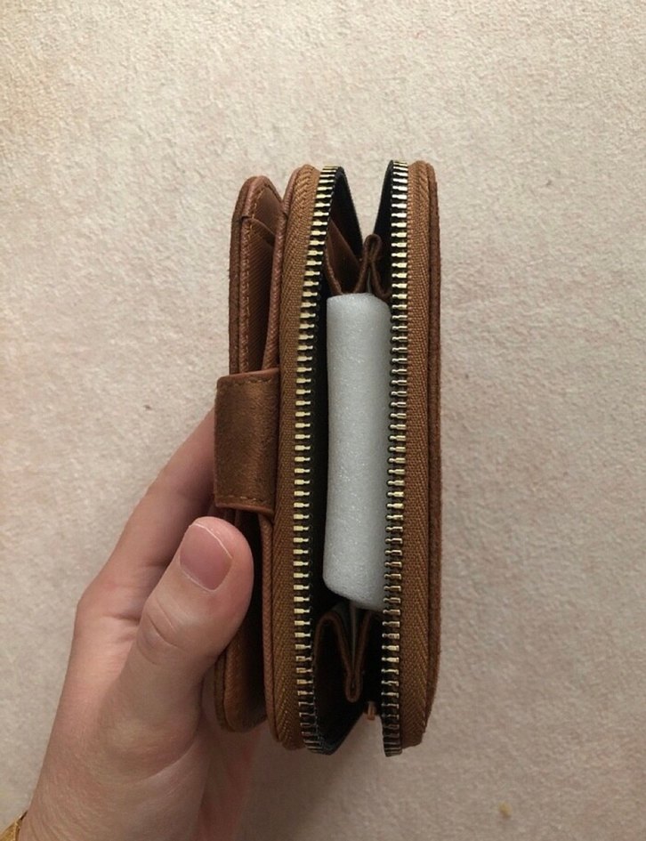 Kahverengi Süet Kadın Cüzdanı Tokalı - Görsel 2