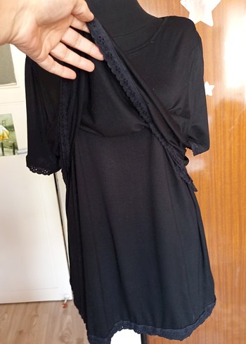 Siyah penye bluz - Görsel 3