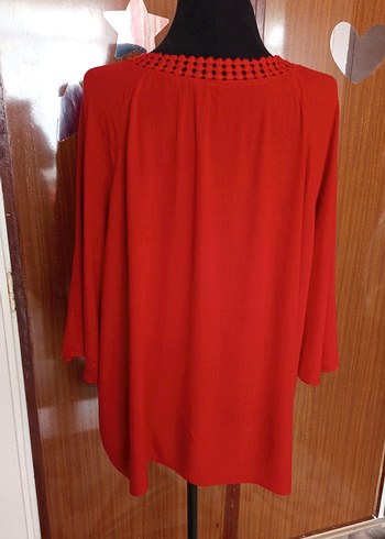 Püsküllü Kırmızı Bohem Kadın Bluz - Görsel 4