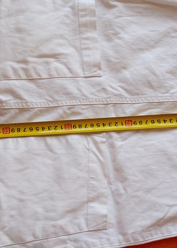 Beyaz Pamuklu Midi Kadın Kısa Salopet - Görsel 8