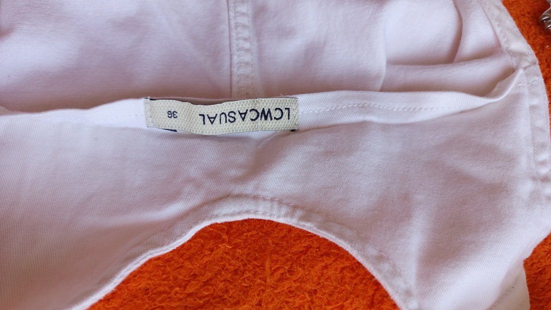 Beyaz Pamuklu Midi Kadın Kısa Salopet - Görsel 5