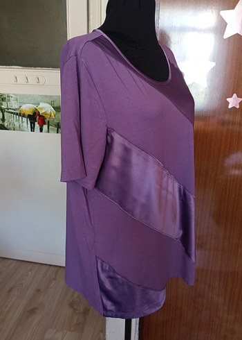 Mor Drapeli Kadın Bluz - Görsel 3