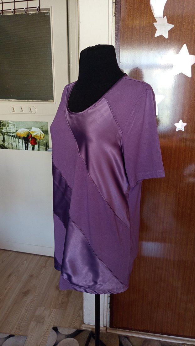 Mor Drapeli Kadın Bluz - Görsel 2