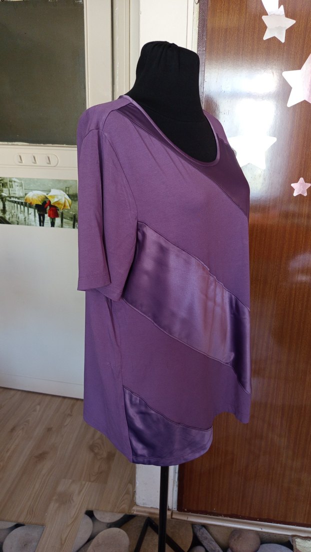 Mor Drapeli Kadın Bluz - Görsel 3