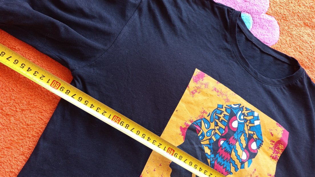 Bohem Siyah Baskılı Kadın Tişört - Görsel 4