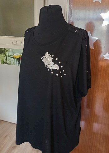 Siyah , Kısa Kollu, Gevşek Kesim - Görsel 2