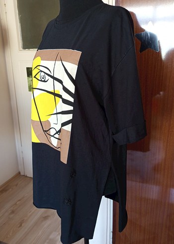 Kadın Siyah Baskılı Tunik - Görsel 3