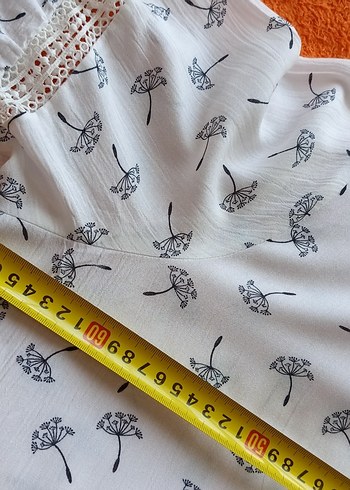 Dantel Detaylı Gri Desenli Rahat Kesim Bluz - Görsel 6