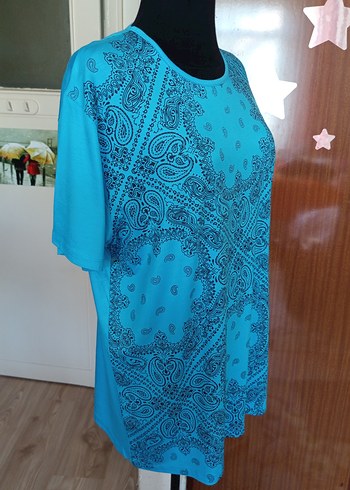 SIFIR Turkuaz Desenli Bohem Tunik - Görsel 3