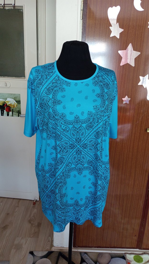 SIFIR Turkuaz Desenli Bohem Tunik - Görsel 2