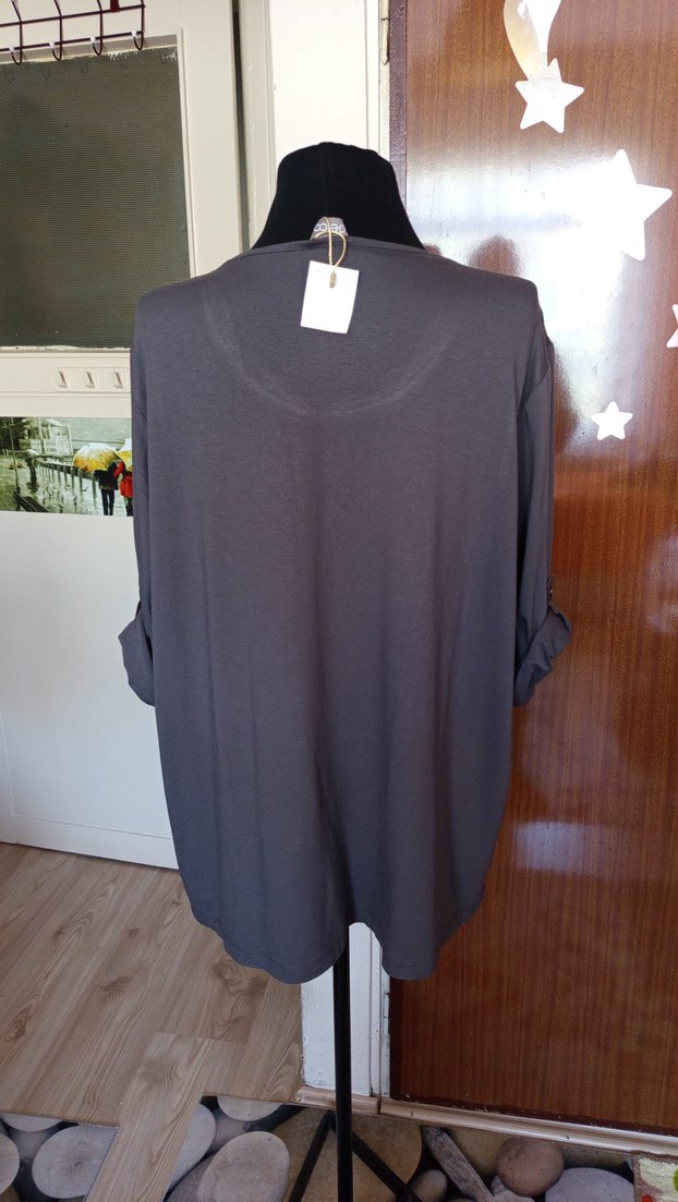 SIFIR. GRİ ŞIK BLUZ - Görsel 4