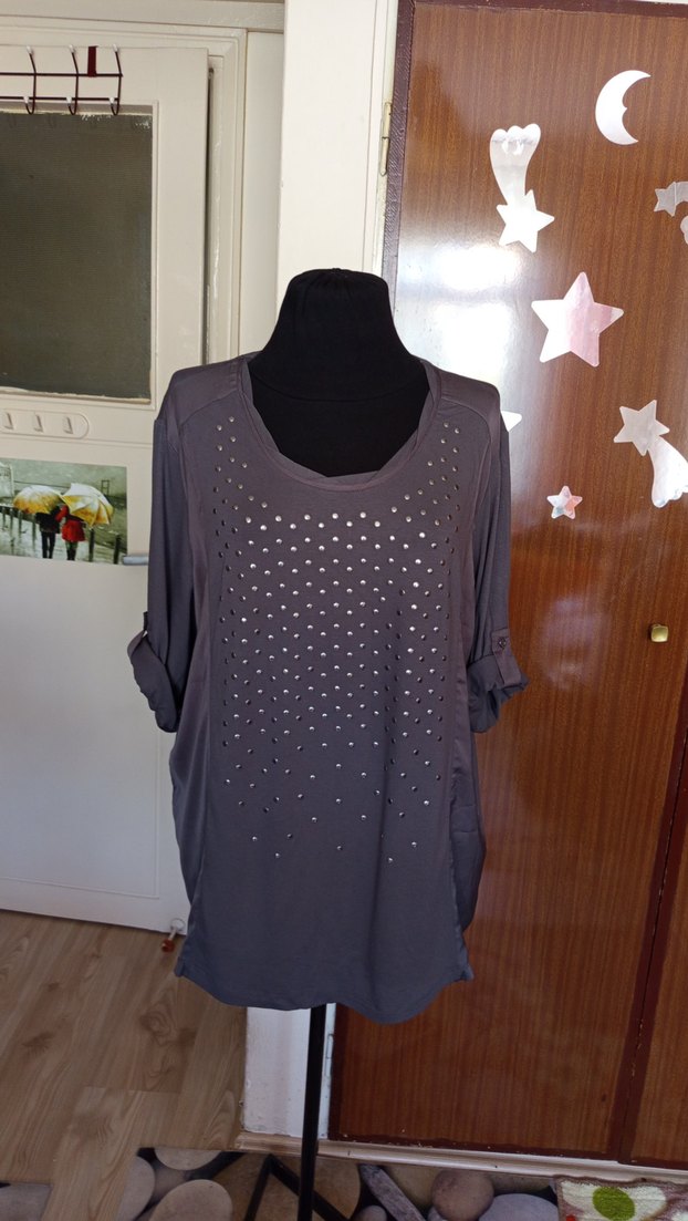 SIFIR. GRİ ŞIK BLUZ - Görsel 2