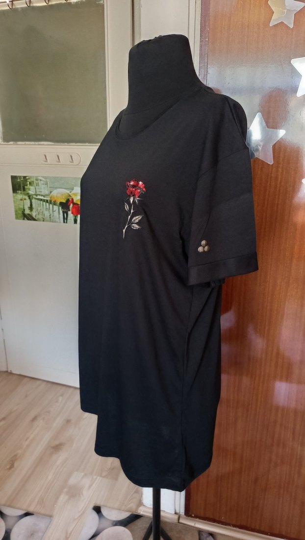 SIFIR Siyah Kısa Kollu Gotik Tişört - Görsel 5