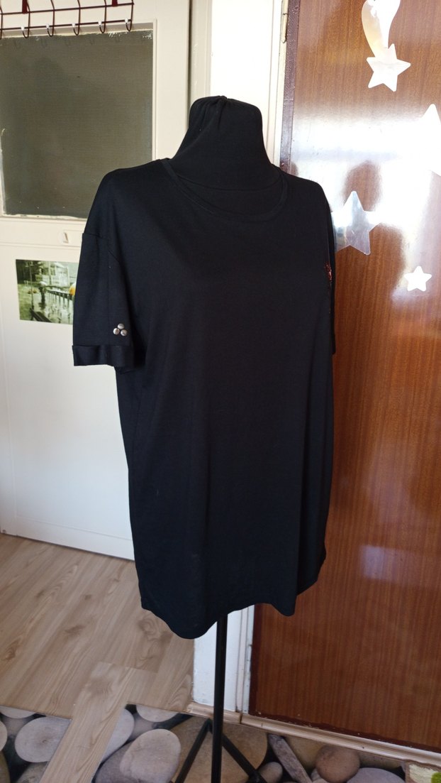 SIFIR Siyah Kısa Kollu Gotik Tişört - Görsel 4