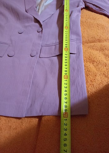 Pembe Düğmeli Kadın Midi Blazer Ceket - Görsel 8