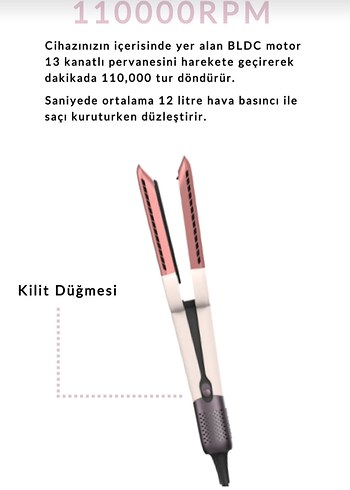 QU 747K HIGH SPEED AIRSTRAIT Saç Düzleştirici - Görsel 10