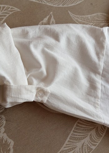 Nakışlı Bohem Kadın Gömlek Beyaz - Görsel 5