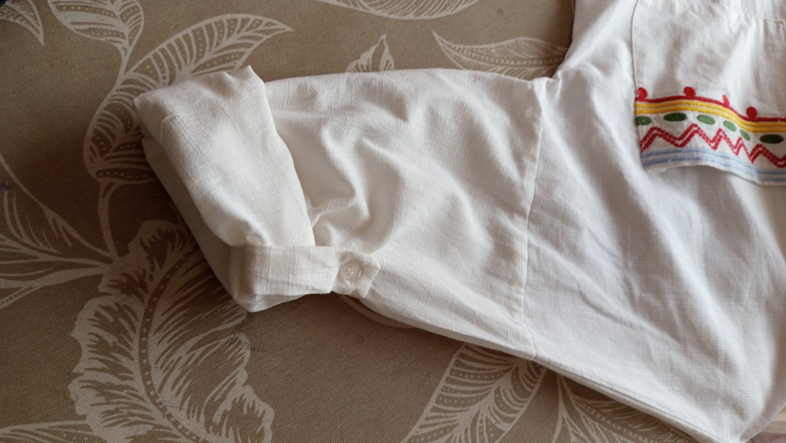 Nakışlı Bohem Kadın Gömlek Beyaz - Görsel 5