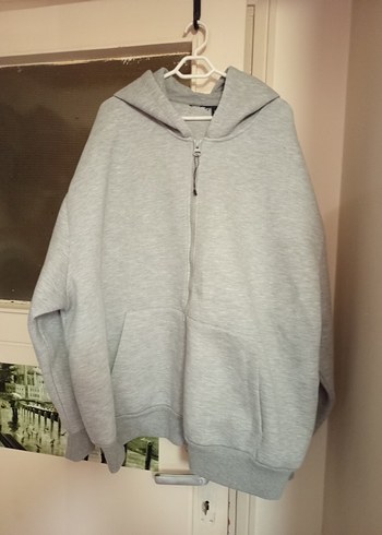 Gri Fermuarlı Erkek Sweatshirt - Görsel 2