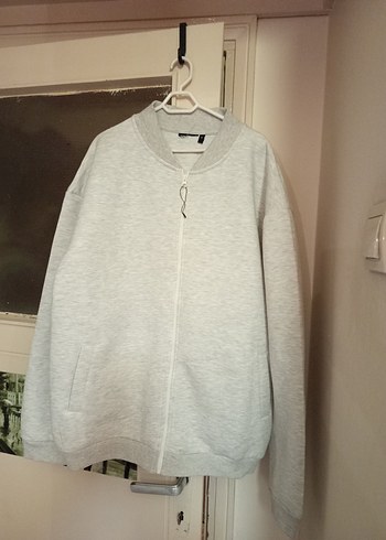 Gri Erkek Fermuarlı Sweatshirt - Görsel 2