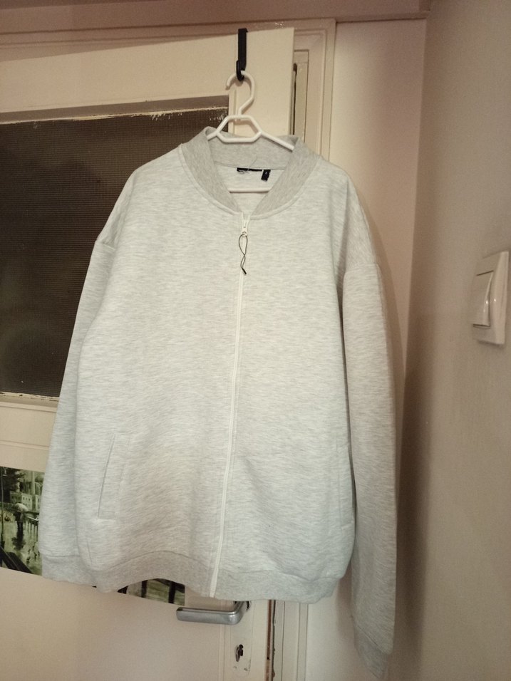 Gri Erkek Fermuarlı Sweatshirt - Görsel 2