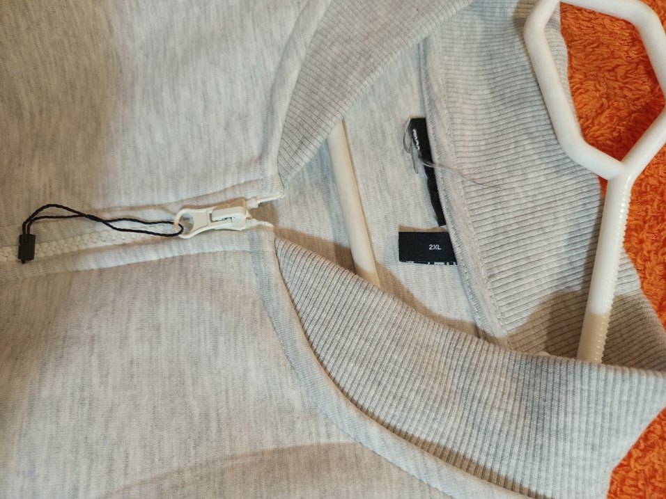 Gri Erkek Fermuarlı Sweatshirt - Görsel 3