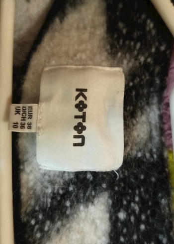 Gri Desenli Midi Kadın Kaban - Görsel 3