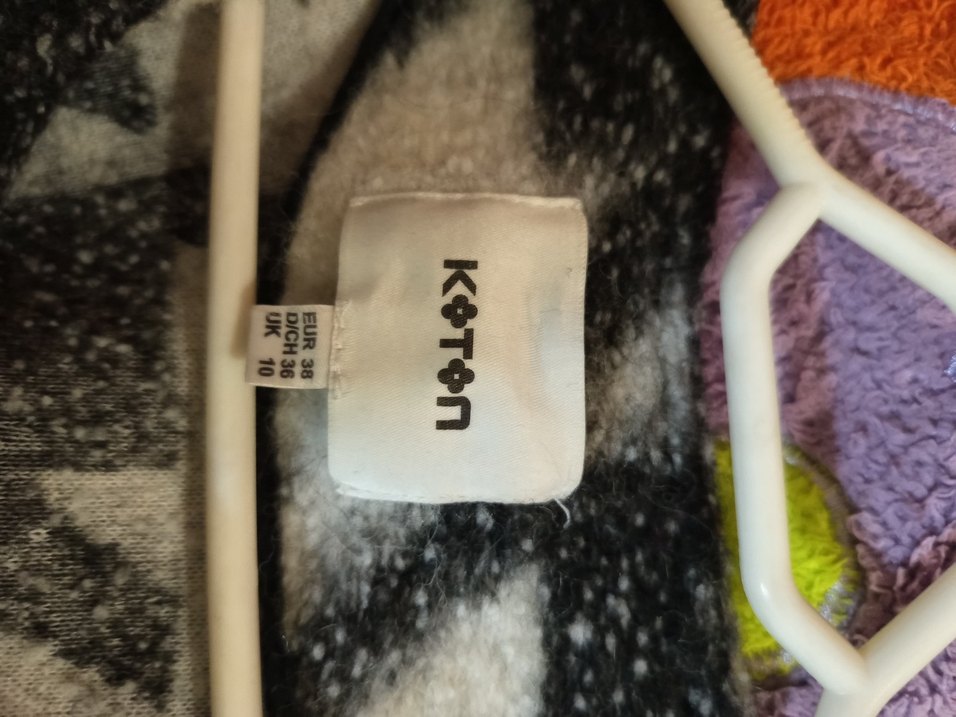 Gri Desenli Midi Kadın Kaban - Görsel 3