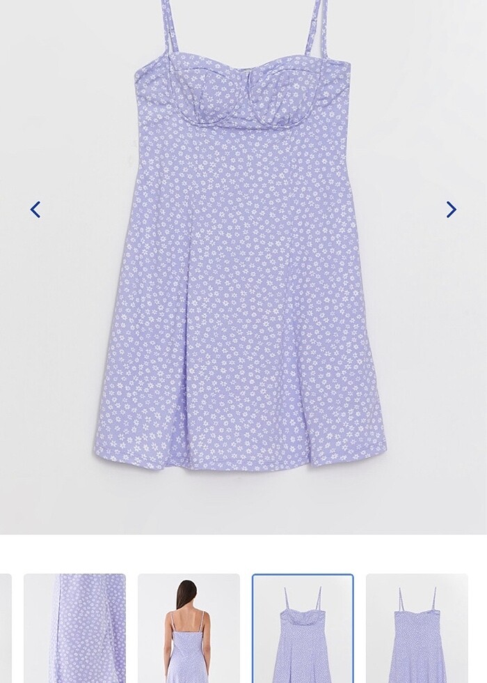 LCW KALP YAKA ÇİÇEKLİ ASKILI ELBİSE - Görsel 4