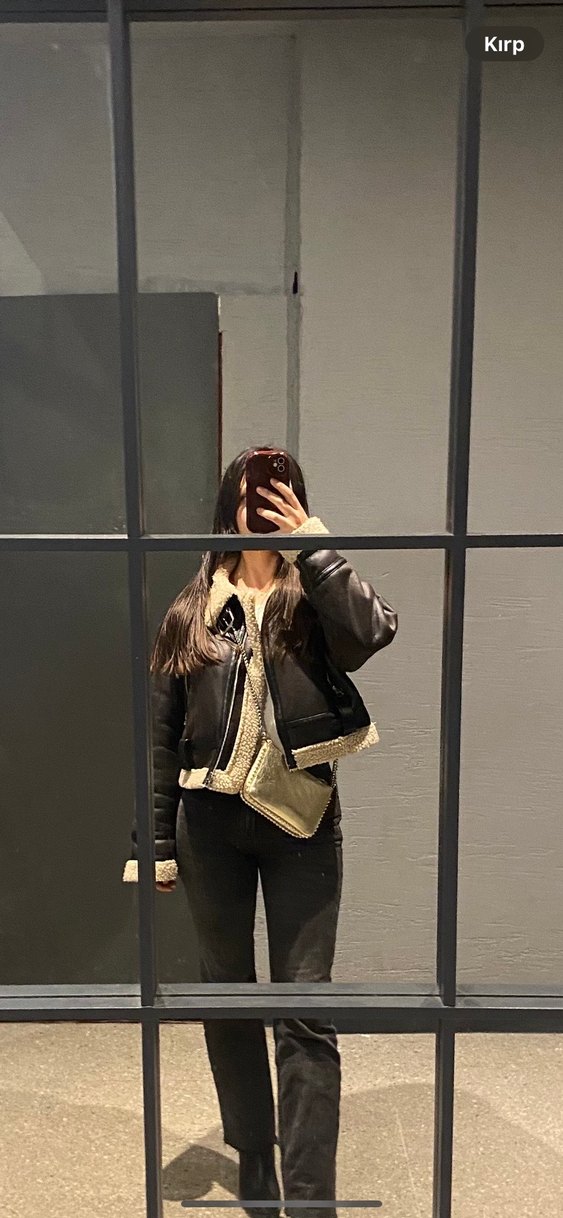 Kemer Detaylı Kahverengi Deri Kadın Ceket - Görsel 2