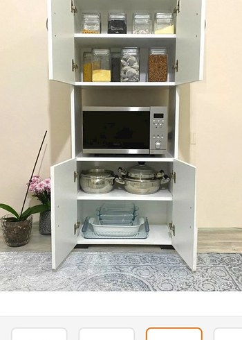 Diğer Beyaz Mutfak Dolabı ve Mikrodalga Rafı