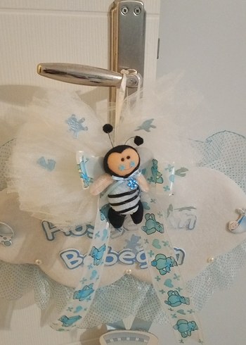 Mavi Baskılı Bebek Önlüğü - Görsel 3