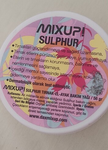 Mixup! Sulphur 56 Gr-Tırnak Bakım Yağı