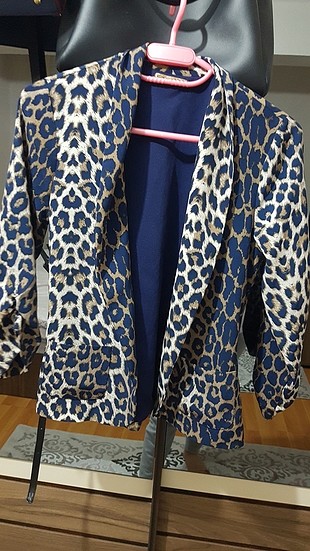 leopar desenli kısa ceket 