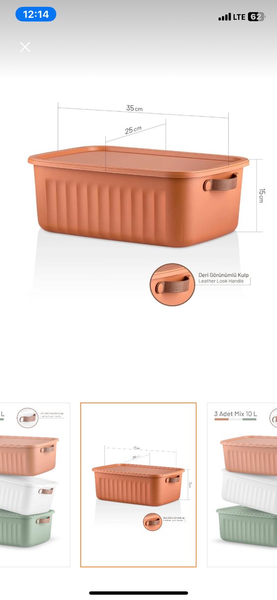 3'lü 10 L Karışık Renk Saklama Kutusu - Görsel 3