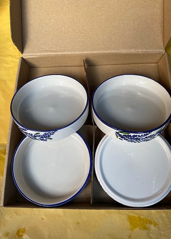 Mavi Desenli Seramik çerezlik sosluk 15-16cm - Görsel 2