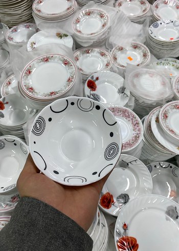 6 adet Desenli Beyaz Tabak - Görsel 6