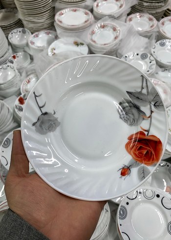 6 adet Desenli Beyaz Tabak - Görsel 2