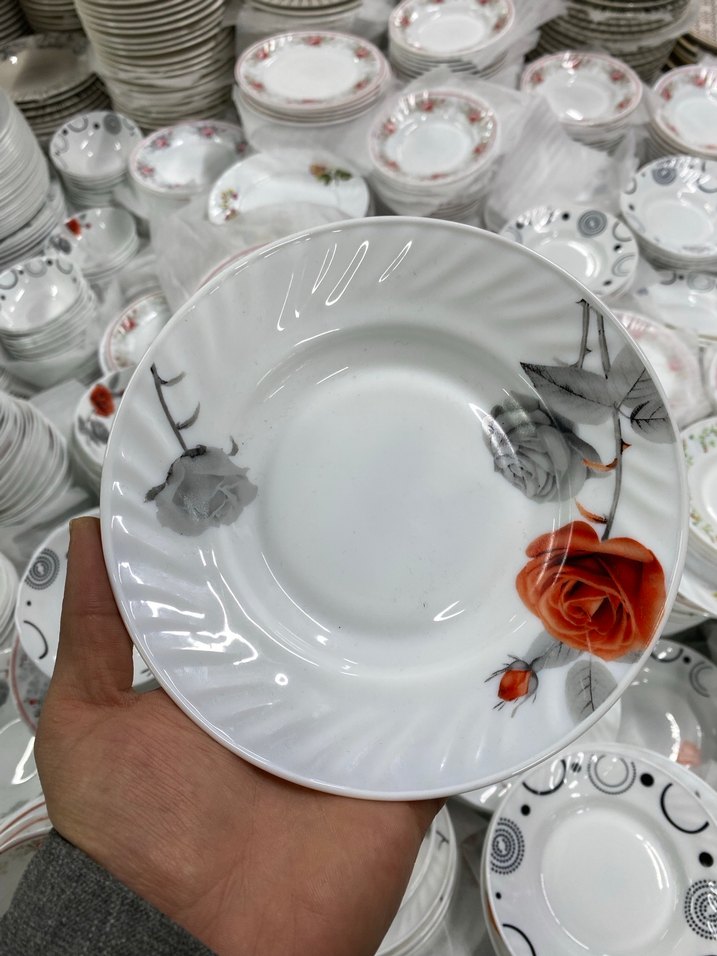 6 adet Desenli Beyaz Tabak - Görsel 2