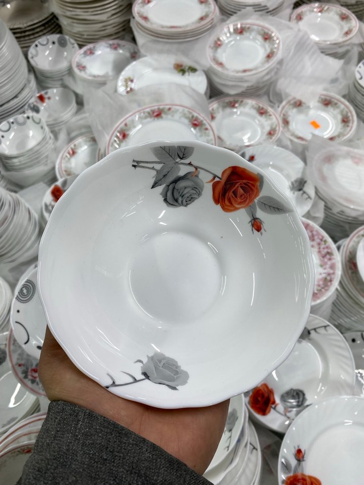 6 adet Desenli Beyaz Tabak - Görsel 5