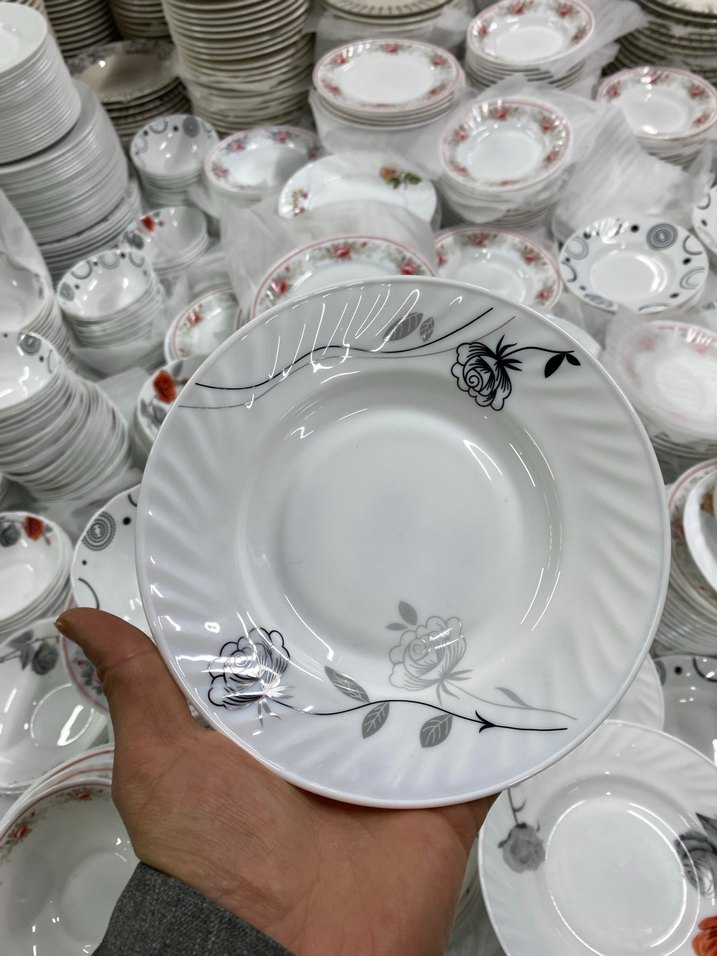 6 adet Desenli Beyaz Tabak - Görsel 3