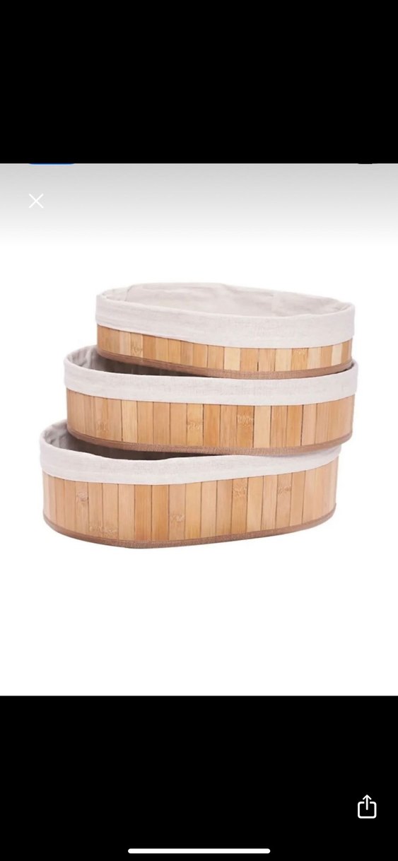 Bej Ahşap ve Kumaş Saklama Sepetleri - Görsel 2