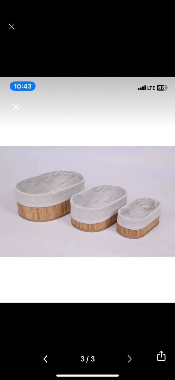 Bej Ahşap ve Kumaş Saklama Sepetleri - Görsel 4